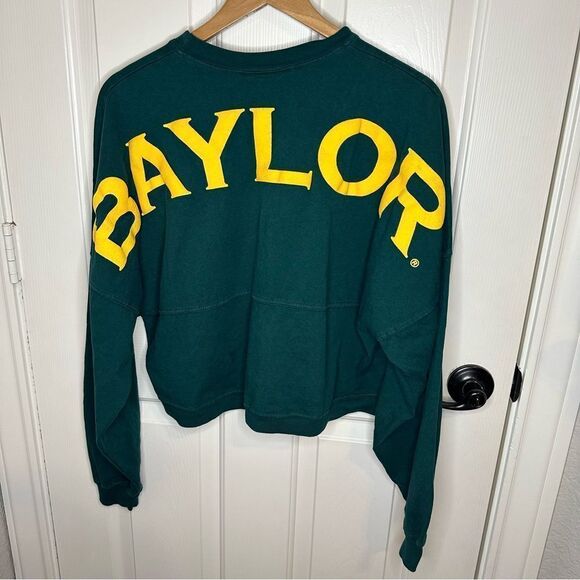 Spirit Jersey Baylor University Dark Green Yellow Longsleeve Sz M Waco College - Picture 1 of 8